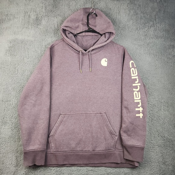 Carhartt Tops - Carhartt Clarksburg Logo Hoodie Sweatshirt Women 2XL Relaxed Fit Purple Gorpcore